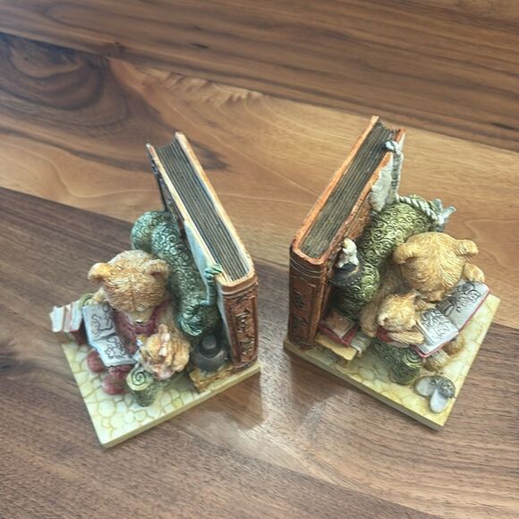 Vintage 1994 Mann Set of Teddy Bear Book Ends Teddy Tales Heavy - Picture 6 of 10